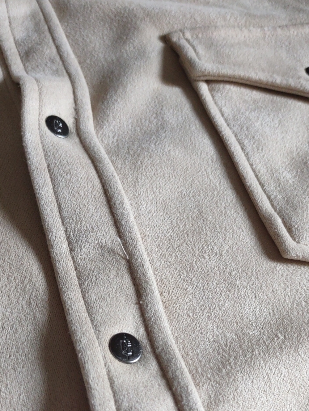 Rye 51 Size Large Faux Suede Cream Western Shirt - Picture 10 of 14